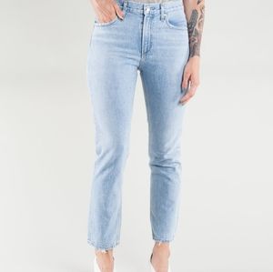 Agolde Cigarette Distressed Straight Jeans